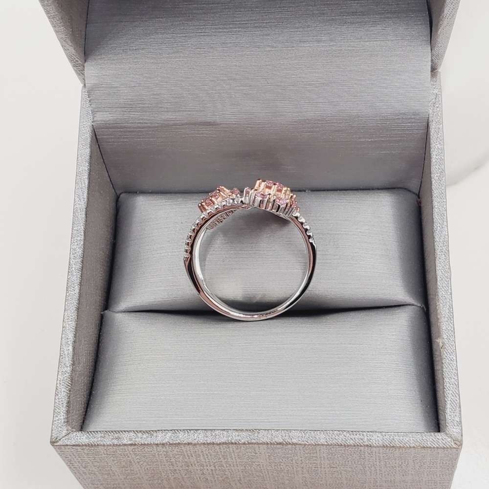 Pink Ice Triple Flower Ring - Picture 8 of 10